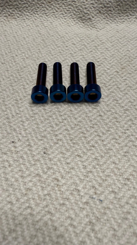 Super 73 bar clamp bolts (burned blue titanium. Fits ridstar,tuttio, razor, macfox, zooz, ect…)